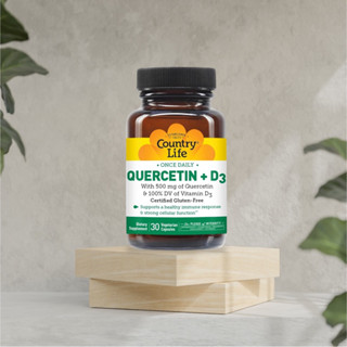 New✨สินค้าจากอเมริกาแท้✨🇺🇸Country Life, Quercetin + D3, 90 Vegetarian Capsules