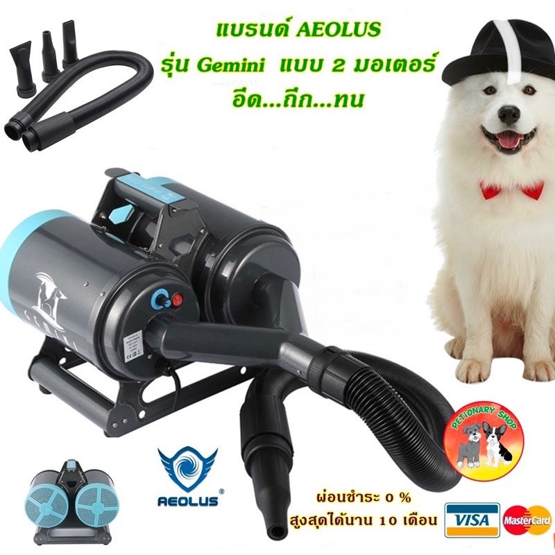 ไดร์เป่าขน ไดร์ไล่น้ำหมา แมว ส่งฟรี แบรนด์ AEOLUS รุ่น Gemini แบบ 2 มอเตอร์