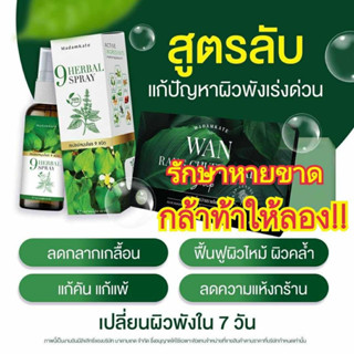 ส่งฟรี!! (สบู่+สเปรย์สมุนไพร) ว่านรางจืด / 9 Herbal ขาลาย กลากเกลื้อน สังคัง เชื้อรา คอดำ สะเก็ดเงิน คันตามตัว ผดผื่น