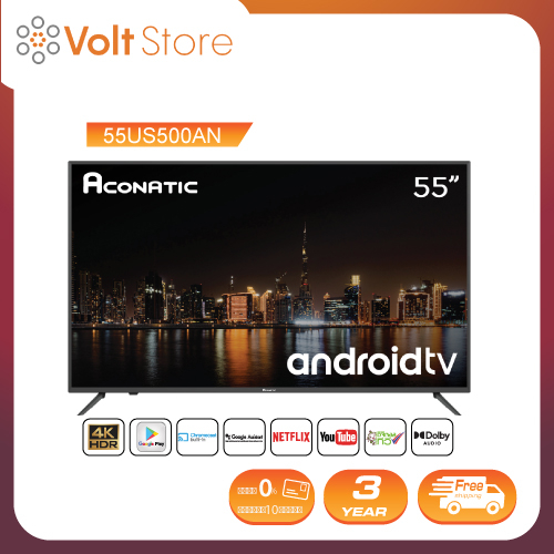 Aconatic LED Android TV 11.0 4K UHD แอลอีดี แอนดรอย ทีวี ขนาด 55 นิ้ว รุ่น 55US500AN (รับประกัน 3 ปี