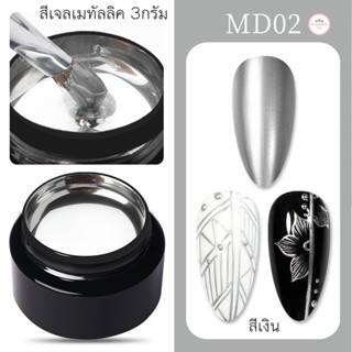 สีเพ้นท์สีเมทัลลิค 3g. สีเพ้นท์เล็บ Metallic (พร้อมส่ง)