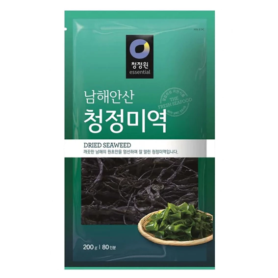 Chungjungone Seaweed สาหร่ายวากาเมะ วากาเมะอบแห้ง miyek 200g 청정원 미역 - รูปที่ 1