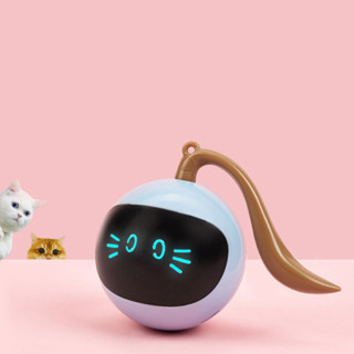 ลูกบอลแมว ของเล่นแมว วิ่งเองอัตโนมัติ มีไฟ LED Cat Ball Toy Automatic Chasing ลูกบอลล้มลุก ลูกบอลล้มลุก