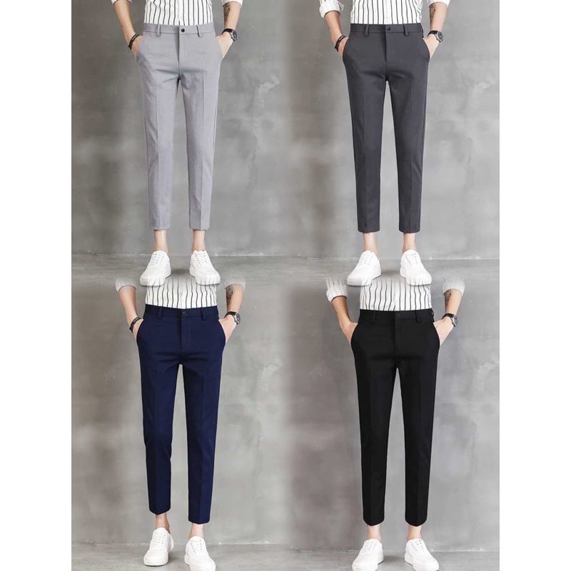 กางเกงขาเต่อเอวสูง ผ้ายืดทรงสวยสไตล์Korea  เอว28-40นิ้ว - รูปที่ 4