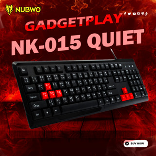 [กรุงเทพฯ ด่วน 1 ชั่วโมง]  NUBWO KEYBOARD (คีย์บอร์ด) NK-015 QUIET (BLACK-RED) (RUBBER DOME) (EN/TH)