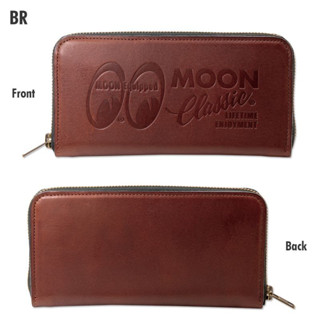 MOON Classic Leather Zip Wallet [QMG031BR]