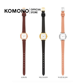 KOMONO Watch Moneypenny Monogram นาฬิกาแฟชั่น/ทำงาน สายหนังแท้ ทรงสี่เหลี่ยมเล็ก ผู้หญิง ผู้ชาย