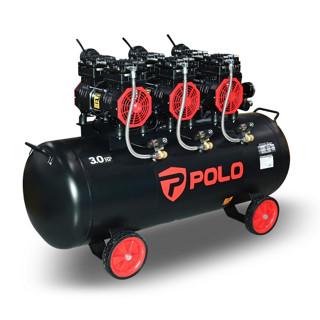 POLO ปั๊มลม Oil free รุ่น D7503-100 ขนาด 100 ลิตร 3 หัวปั๊ม 3 แรงม้า ปั๊มลมออยฟรี 220 โวลต์ 100L. ไร้น้ำมัน