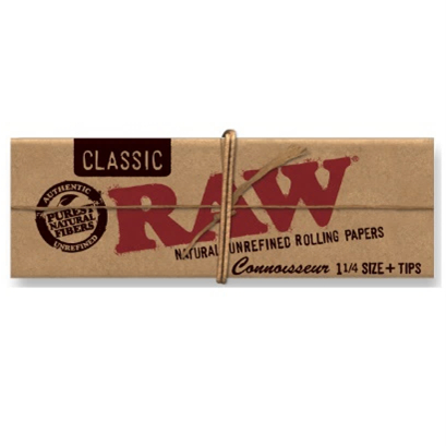 กระดาษ+ตัวกรอง RAW Classic Connoisseur 1 1/4 & Pre-Rolled Tips