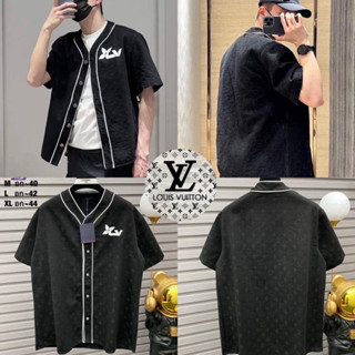 LOUIS VUITTON T-SHIRT MONOGRAM 🖤 เสื้อเชิ้ตกึ่งเสื้อยืด กระดุมหน้า