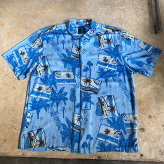 เสื้อฮาวาย Vtg.Hawaii Shirt CARIBBEAN JOE MADE IN CHINA Sz.XXL 100% SILK