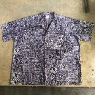 เสื้อฮาวาย Vtg.Hawaii Shirt BIG KANAKA MADE IN USA Sz.2X 100% COTTON