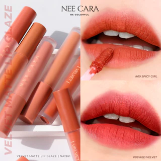 ลิปสติก นีคาร่า บี คัลเลอร์ฟูล เวลเวท แมท ลิป เกรซ Nee Cara Velvet Matte Lip Glaze 4g.