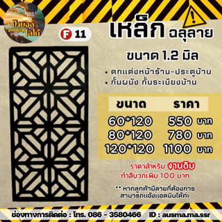 รั้วบ้าน ป้ายกำแพง ฉลุเหล็ก 1.2 มิล