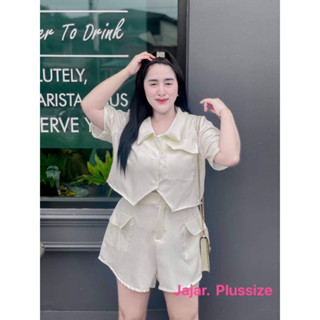 🔥Plussize🔥ชุดเซทเสื้อ+กางเกงคนอ้วน🔥 อก(bust) 40-48    เอว (waist)เอว 34-46