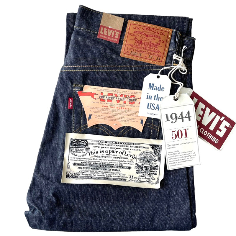 กางเกงยีนส์ ลีวายส์ Levi's lvc 1944 ริมแดง S501XX Made in USA