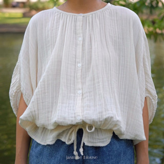 Jasmine Blouse เสื้อผ้าฝ้ายสาลู Oversize (J)