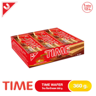 Wafer TIME ไทมเวเฟอร์ 360g 1 กล่อง 12 ชิ้น มี 6 รสชาติ