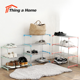 Thing a Home  ชั้นวางรองเท้าสแตนเลส โครงสร้างแข็งแรง ที่วางรองเท้า 3ชั้น/4ชั้น