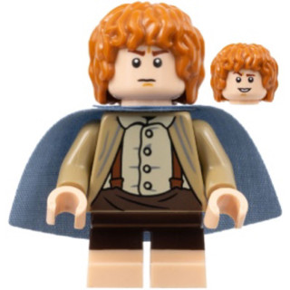 Lego Samwise Gamgee (Sam) - Sand Blue Cape, Light Nougat Feet