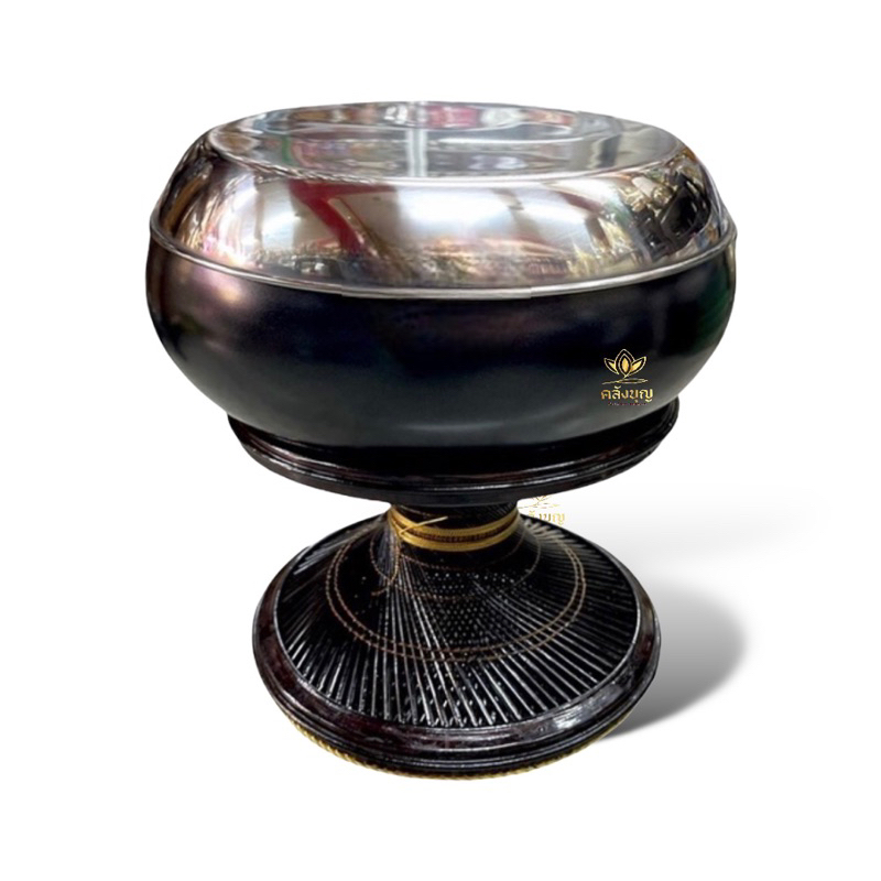 บาตรลูกจันทร์ บาตรเทฟล่อน ด้านในสแตนเลส บาตรพร้อมฝา บาตรทรงลูกจันทร์ 8นิ้ว,8.5นิ้ว,9นิ้ว💢ราคาไม่รวมขาบาตรนะคะ