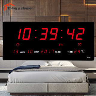 Thing a Home นาฬิกาดิจิตอล LED DIGITAL CLOCK รุ่น 3615 (ตัวเลขสีแดง) สามารถติดตั้งแบบแขวนผนังได้ ขนาด 36X15X3CM