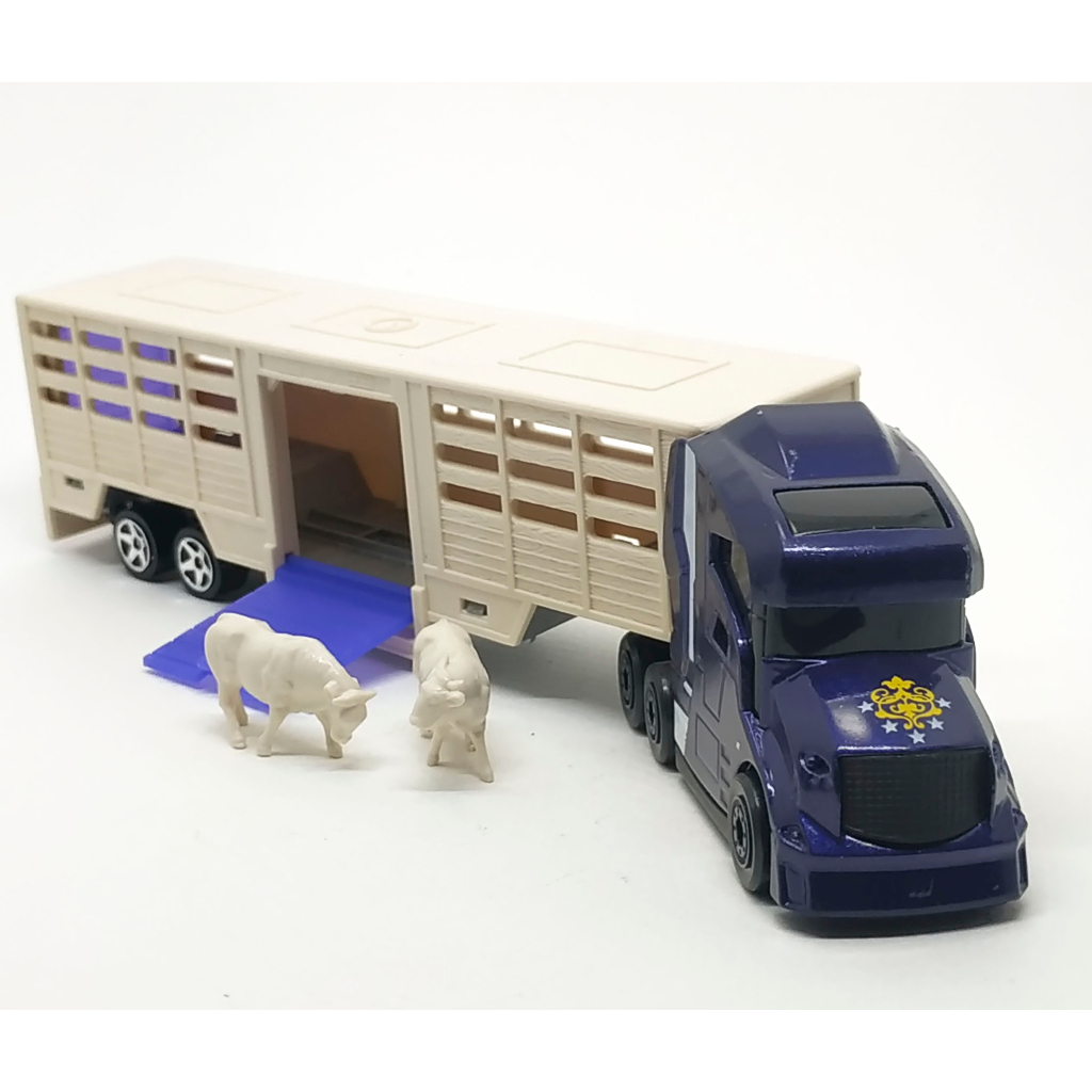 Majorette Truck - Concept Truck สีม่วงเข้ม + Cattle Transporter Trailer /scale 1/87 (8") no Package