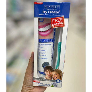 Sparkle White Toothpaste Free Toothbrush ยาสีฟันขนาด 100 กรัม แถมฟรีแปรงสีฟัน