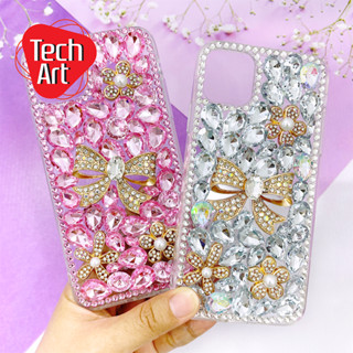 Ss A50/A30s/A50s/A71/A12/A54/A14/A53/S23Ul/A51/A22เคสมือถือคริสตัลหรูหรา ขอบนิ่มใสประดับเพชรอะไหล่โบว์และดอกไม้
