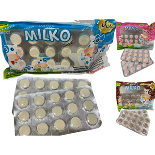 นมเม็ด milko  บรรจุ 100 เม็ด  รสนม  สตรอว์เบอร์รี่ ช็อกโกแลต