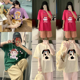 CTTB037 มี10 สี เสื้อยืดอนิเมะน่ารักๆ แฟชั่นเกาหลีฤดูร้อนผู้หญิง 💜 free size💜 สกรีนลายการ์ตูน  คอกลมแขนสั้น ส่งไว COD