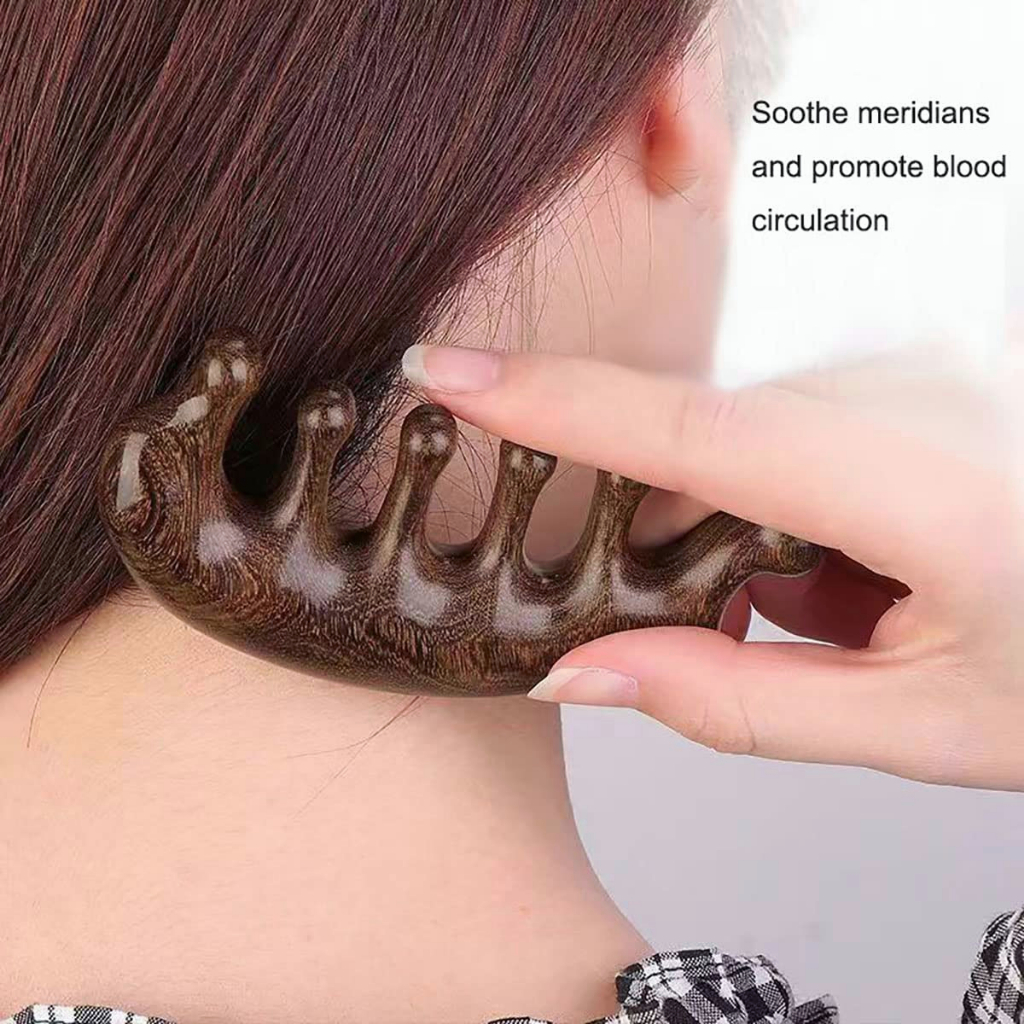 🔥หวีไม้จันทร์หอมแท้ 100%🔥หวีแบบจ้าวลู่ซือ ลดผมร่วง ลดอาการปวดหัวไมเกรน ไม้ซี่ห่าง ป้องกันไฟฟ้าสถิตย์ ผมตรงแก้ผมพันกัน - รูปที่ 6