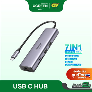 UGREEN USB C 7 in 1 Docking Station, Type C Dongle Adapter with 4K HDMI Port, Gigabit Ethernet (60515)