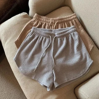 🍒พร้อมส่งในไทย🍒มาใหม่👍ราคาถูกทีสุด {M-4XL}กางเกงขาสั้น( มี5สี)กางเกงขาสั้นสีสวยสไตล์เกาหลี ทรงหลวม กางเกงใส่น่ารักเอวสูง