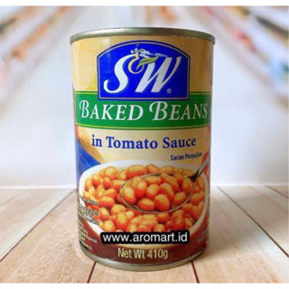 SW Baked beans in tomato sauce 410g. ถั่วขาวในซอสมเเขือเทศ นำเข้าจากอิตาลี🇮🇹