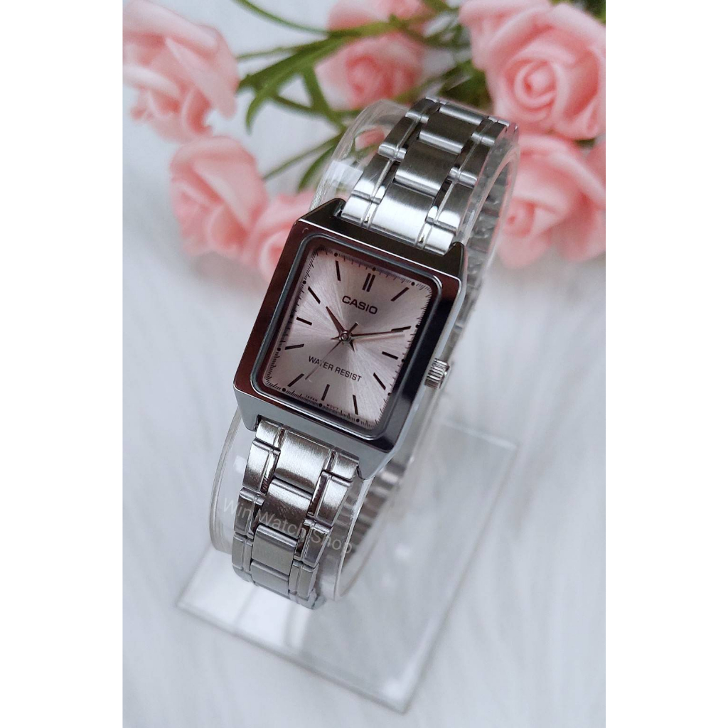 นาฬิกา Casio แท้ รุ่น LTP-V007D นาฬิกาข้อมือผู้หญิง สายแสตนเลส หน้าปัดเหลี่ยม - ของแท้ รับประกันสินค้า 1 ปีเต็ม