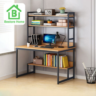 Bestore Home โต๊ะทำงาน โต๊ะอ่านหนังสือ ชั้นวางของ3ชั้น 3 in 1 มีให้เลือก 2 ขนาด