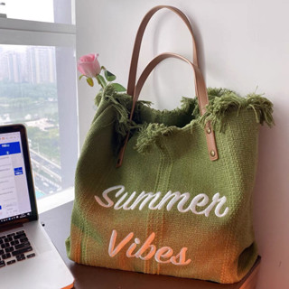 🔥Tote Bags🔥กระเป๋าผ้าแคนวาสความจุขนาดใหญ่ฤดูร้อนใหม่กระเป๋าแฟชั่นผู้หญิงเกาหลี SD4967