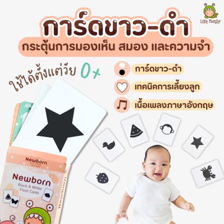 Newborn Flash Card | Little Monster | แฟลชการ์ด ขาวดำกระตุ้นพัฒนาการ 0-6 เดือน | การ์ดเด็กทารกแรกเกิด