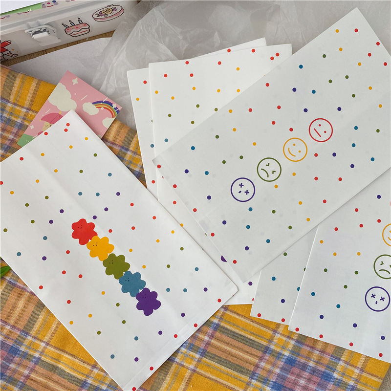 พร้อมส่ง ถุง/ซองกระดาษ ลายจุดหมี smiley สไมล์ลี่ มี2แบบ ขนาดเล็ก สำหรับใส่ขนม ใส่ของขวัญ