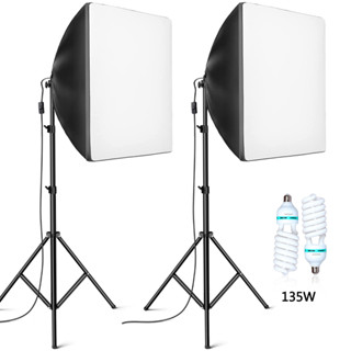 LED 60W/80W/85W/135W/150W Photo Studio Softbox Continuous Lighting Kits สตูดิโอถ่ายภาพ ไฟต่อเนื่อง ไฟสตูดิโอ Photography