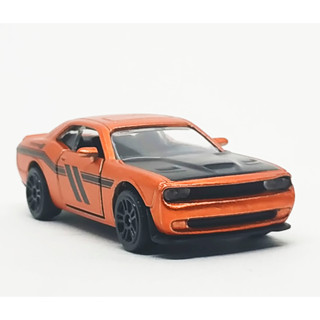 Majorette Dodge Challenger SRT Hellcat - Series 7 Metallic Orange ล้อ D5SB Scale 1/66 (8cm) ไม่มี package