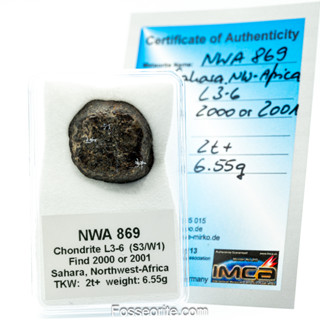 อุกกาบาต NWA 869 ชนิด L3-6 Chondrite ขนาดเล็ก พร้อมใบรับรอง จาก Germany #6 หนัก 6.55g