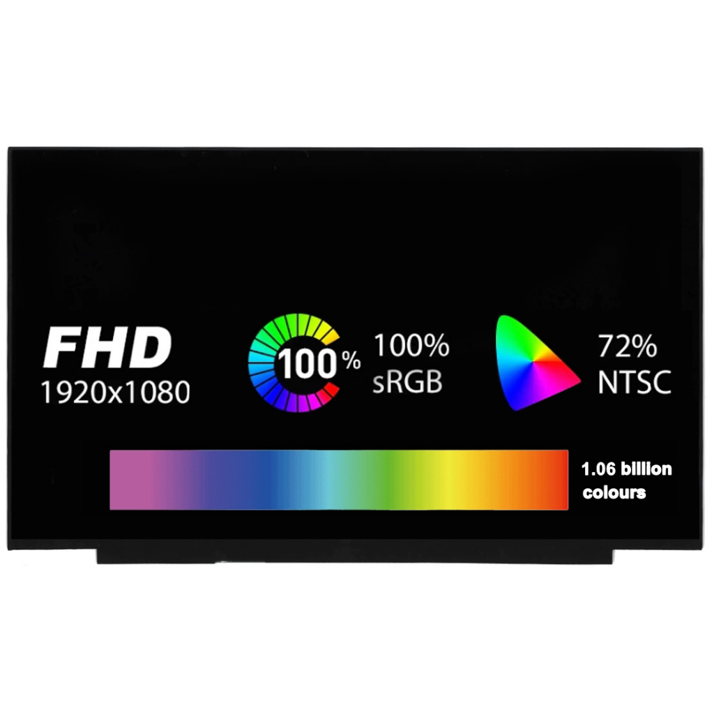 จอโน๊ตบุ๊ค LCD• LED Notebook 15.6" FHD (1920x1080) IPS Screen - High Gamut&amp;Wide View • (จอขอบบาง Ultra Slim) • 100%sRGB