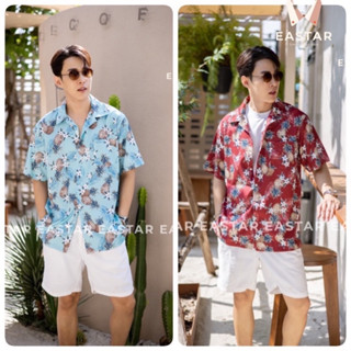 ES1เสื้อเชิ้ตลายสับปะรด Pineapple beach เสื้อผู้ชาย เนื้อผ้านิ่มมาก ใส่สบาย