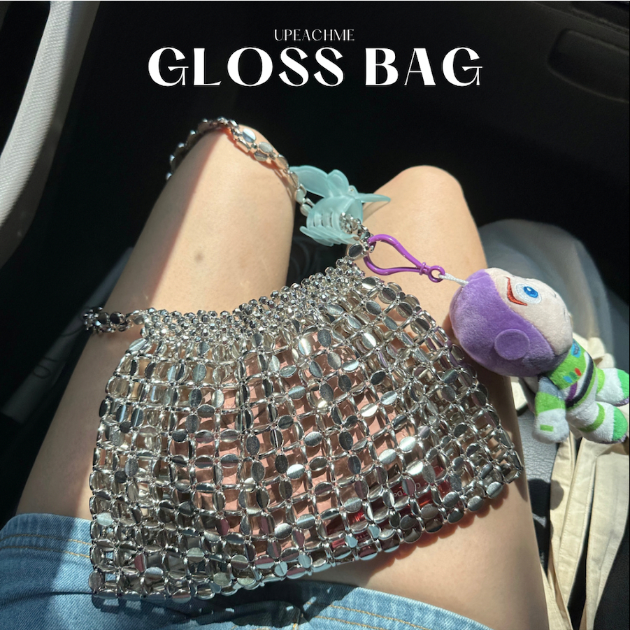 ✨243฿ ไลฟ์✨GLOSS SHOULDER BAG I พร้อมส่ง ถูกสุดในโชปี้ กระเป๋าสะพายไหล่สีเงินอะไหล่เมทัลลิควิบวับ สำหรับตัวมัมมารดา