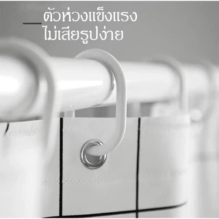 ผ้าม่านห้องน้ำกันอาบน้ำ180X180cmเป็นแบบพลาสติกใช้ในห้องน้ำห้องครัว ไม่ใสกันน้ำกันเชื้อรามีห่วงไม่ต้องเจาะ ส่งจากกรุงเทพฯ