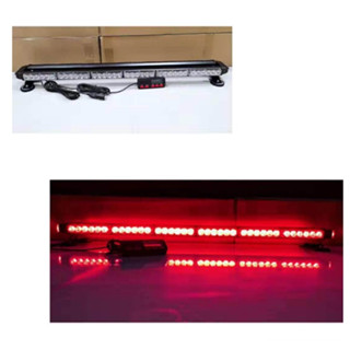 ไฟไซเรนติดหลังคา LED 12V-24V 319-6 (สีแดง) 6ท่อน 4หน้า มีข้าง ความยาว 96cm พร้อมรีโมท แสงแรง 3W