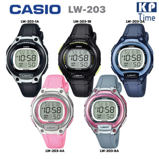 Casio แบตเตอรี่ 10 ปี นาฬิกาข้อมือผู้หญิง/เด็ก สายเรซิน รุ่น LW-203 ของแท้ รับประกัน 1 ปี