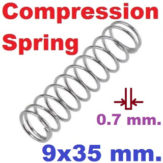 (10ชิ้น)สปริงขดแบบกด ขนาด 9x35 mm. Compression Spring Pressure Spring Steel สปริงกด สปริงดัน